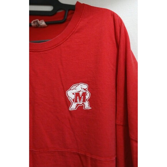 Maryland Terrapins Pressbox Oversized Long Sleeve Shirt Red L Spirit Jersey Type - Picture 3 of 6